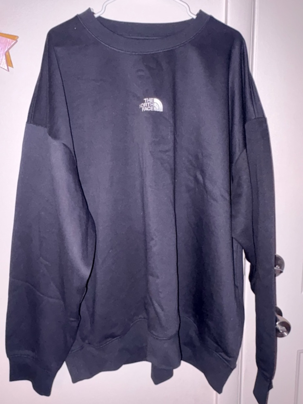 The North Face Women’s Black Crewneck Sweatshirt with White Logo